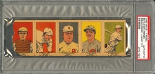 1923 W515-1 Uncut Panel of 5 including Robinson & Hornsby - PSA AUTHENTIC